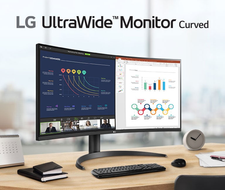 LG UltraWide zakrivljeni monitor.