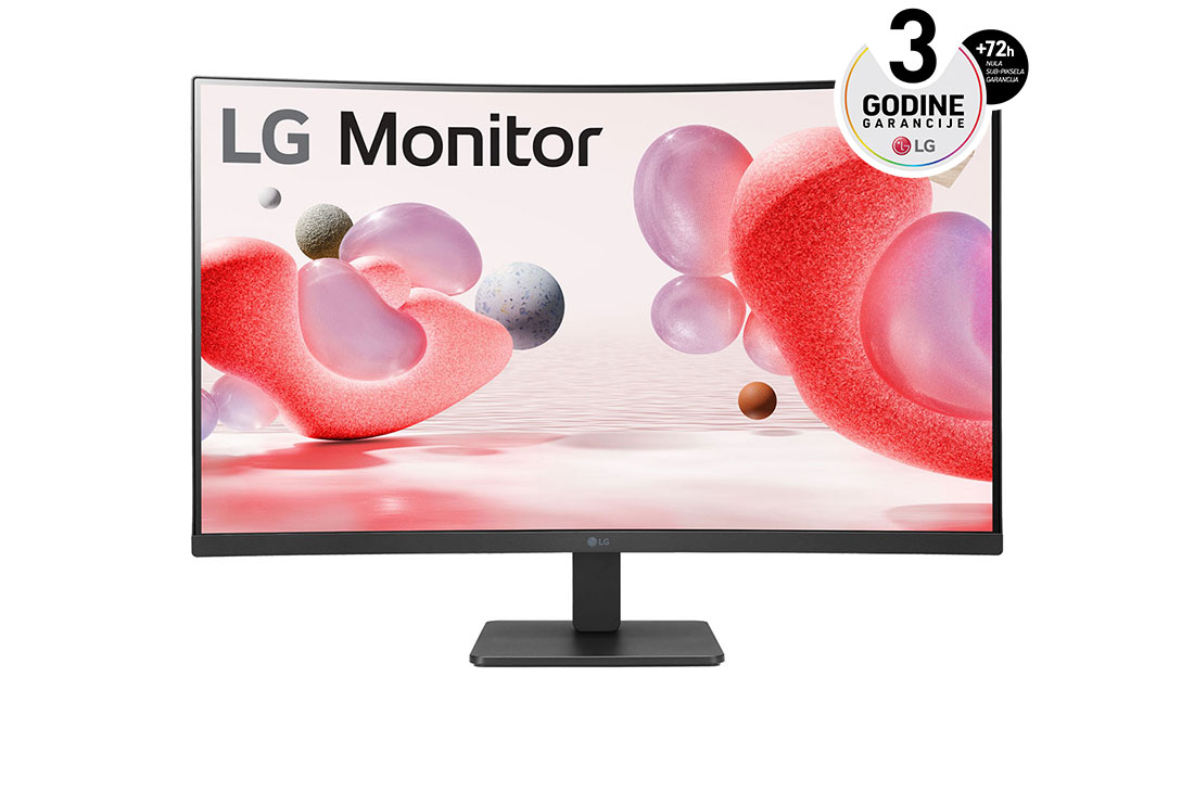 LG 32'' Full HD zakrivljeni monitor sa brzinom osvežavanja od 100 Hz, prednji prikaz, 32MR50C-B