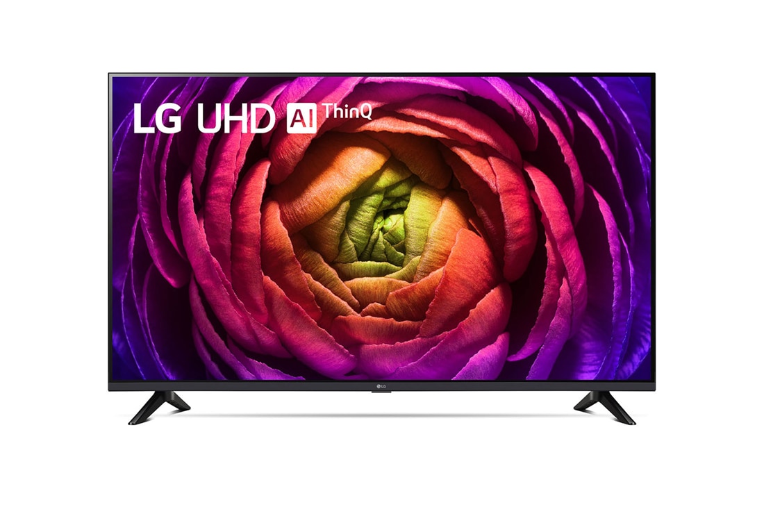 LG UHD UR73 55 inča 4K Smart TV, 2023, Prikaz LG UHD TV spreda, 55UR73003LA