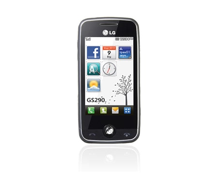 LG Молодежный полностью сенсорный телефон с социальными сервисами и необходимыми мультимедиа функциями, GS290