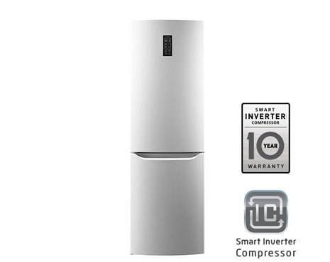 LG Холодильник LG Total No Frost с Линейным Инверторным Компрессором, цвет: серебристый. Высота 173см., GA-B389SLQZ