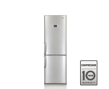 LG Холодильник с нижним расположением морозильной камеры , с системой охлаждения LG Total No Frost, цвет стальной. Высота 190см., GA-B409UAQA