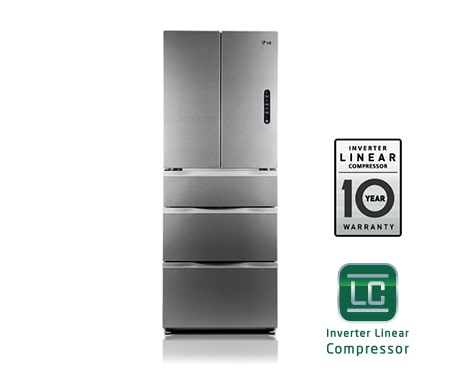LG Многодверный холодильник LG Total No Frost. Высота 185см. Цвет стальной., GC-B40BSAQJ