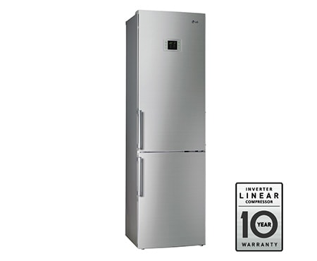 LG Двухкамерный холодильник LG Total No Frost. Высота 201см. Цвет: стальной. Класс энергоэффективности А+, GW-B499BAQW