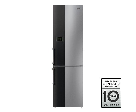 LG Двухкамерный холодильник LG Total No Frost. Высота 201см. Цвет: двуцветный (черный/стальной). Класс энергоэффективности А+, GW-B499BNQW