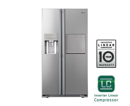 LG Двухкамерный холодильник LG TOTAL NO FROST Side by Side. Высота 175СМ. Цвет: серебристый, GW-P227NLPV