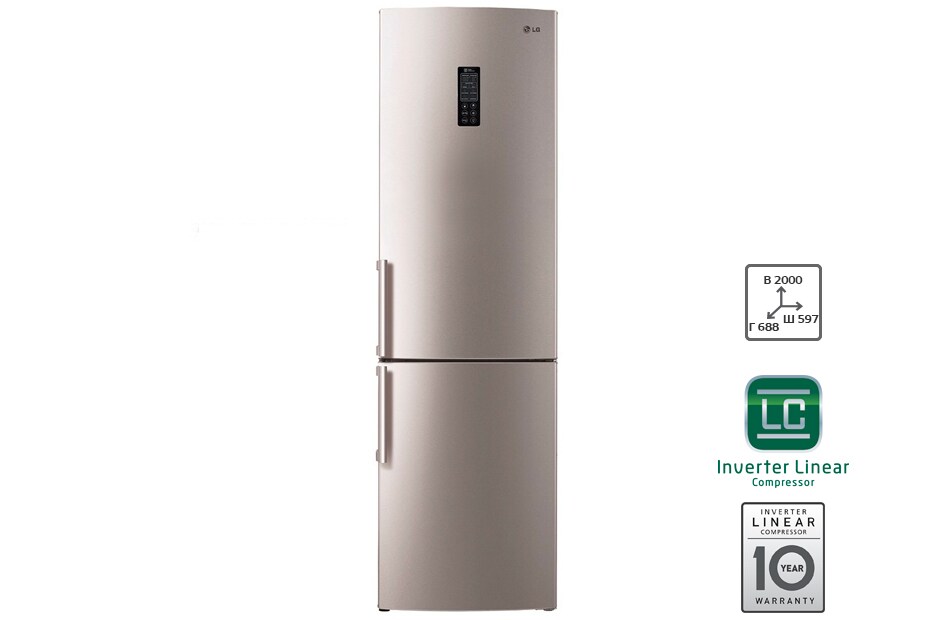 LG Холодильник LG c Инверторным Линейным компрессором, GA-B489YMKZ