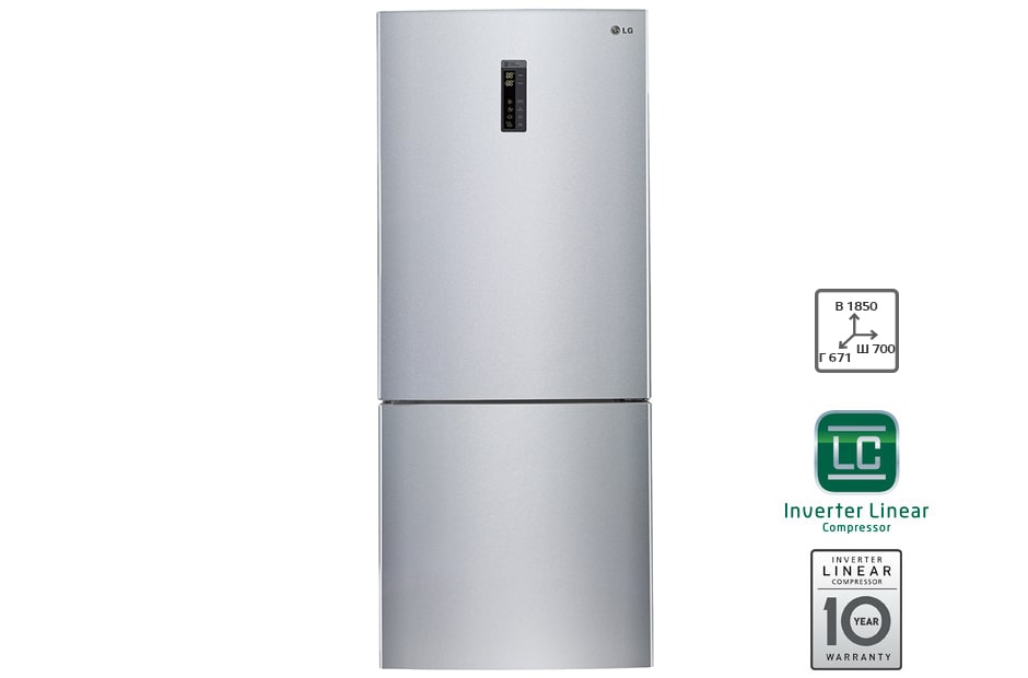 LG Широкий холодильник LG c Линейным Инверторным компрессором, GC-B559PMBZ