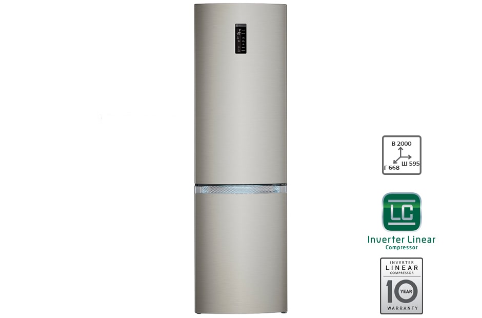LG Холодильник LG c Инверторным Линейным компрессором, GA-B489TADN