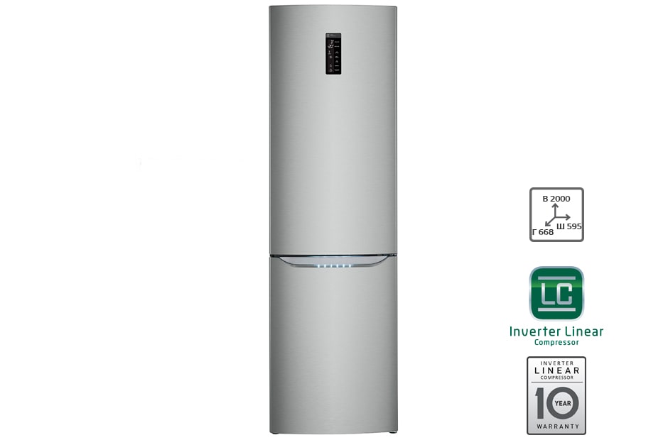 LG Холодильник LG c Инверторным Линейным компрессором, GA-B489SADN