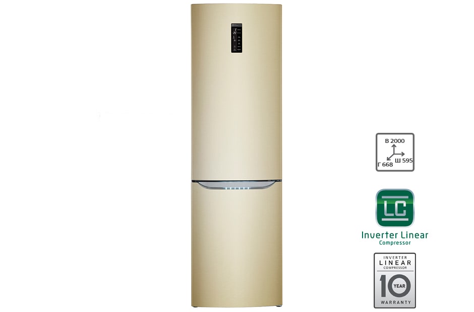 LG Холодильник LG c Инверторным Линейным компрессором, GA-B489SGKZ