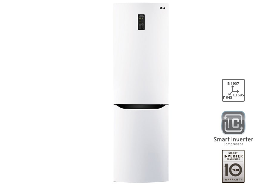 LG Холодильник LG c Инверторным компрессором, GA-B409SQQL
