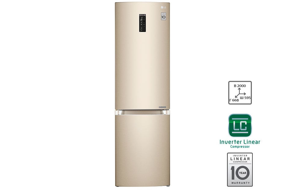 LG Холодильник LG c Инверторным Линейным компрессором, GA-B499TGKZ