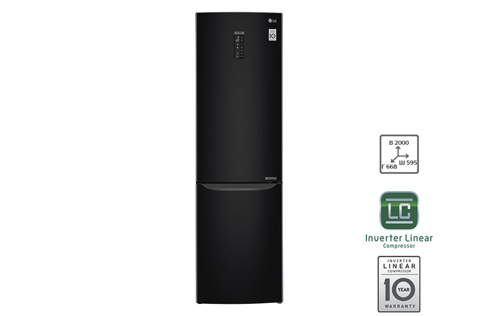 LG Холодильник LG c Инверторным Линейным компрессором, GA-B499SBKZ