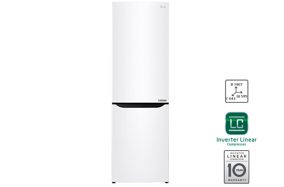 LG Холодильник LG c Инверторным Линейным компрессором, GA-B429SQCZ