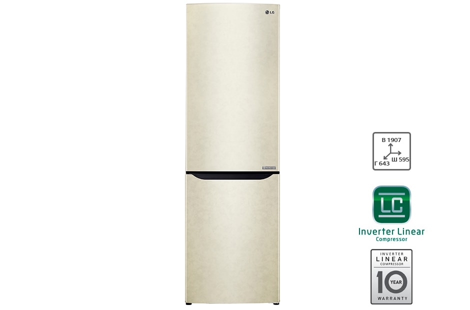 LG Холодильник LG c Инверторным Линейным компрессором, GA-B429SECZ