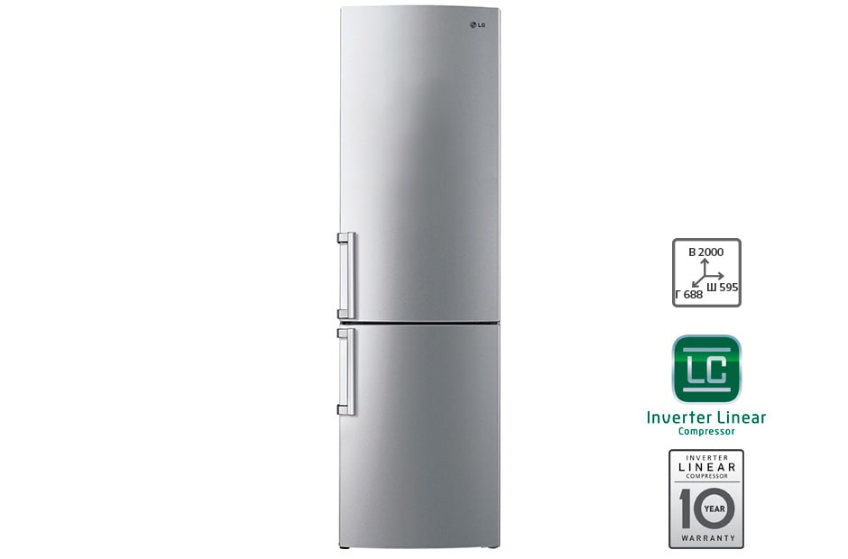 LG Холодильник LG c Инверторным Линейным компрессором, GA-B489YMDZ