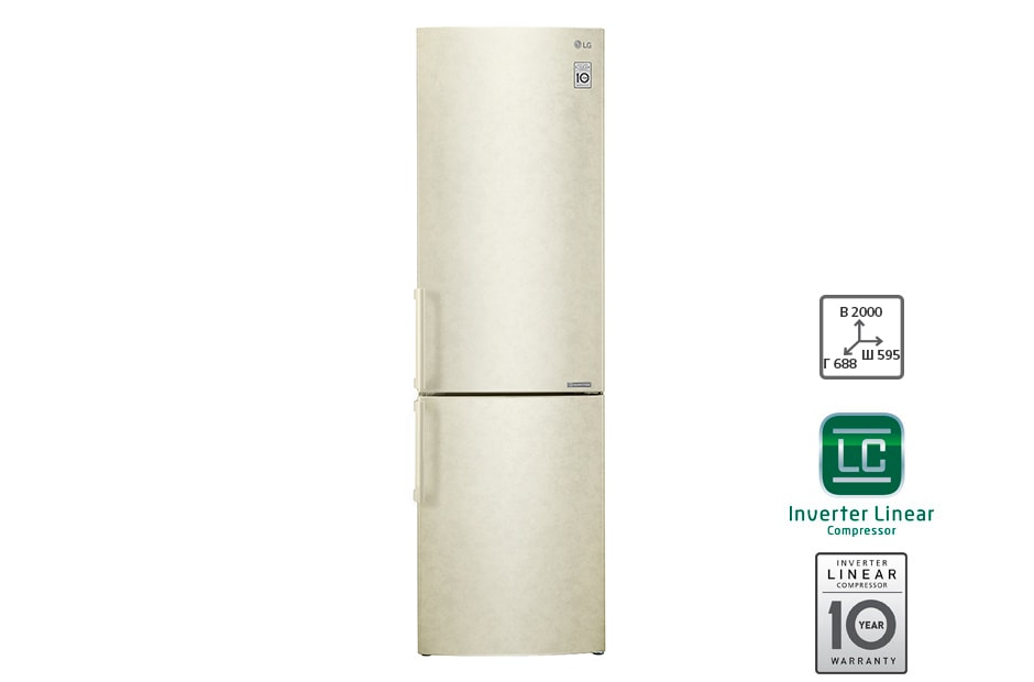LG Холодильник LG c Инверторным Линейным компрессором, GA-B499YECZ