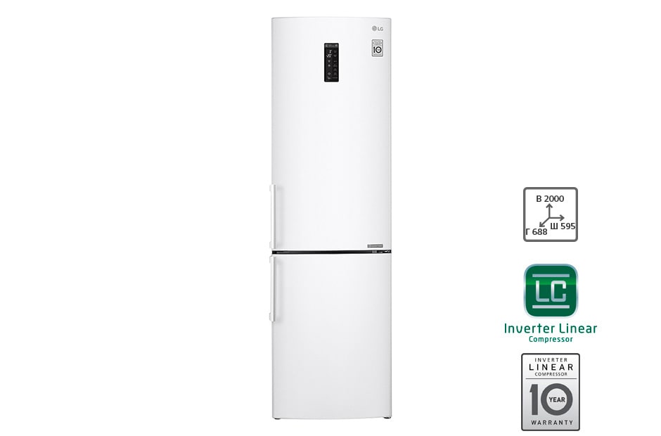 LG Холодильник LG c Инверторным Линейным компрессором, GA-B499YVUZ
