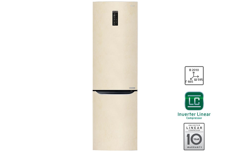 LG Холодильник LG c Инверторным Линейным компрессором, подключением к Wi-Fi и управлением через смартфон с приложением SmartThinQ, GW-B499SEFZ