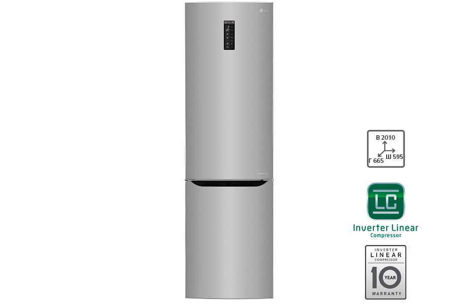 LG Холодильник LG c Инверторным Линейным компрессором, подключением к Wi-Fi и управлением через смартфон с приложением SmartThinQ, GW-B499SMFZ