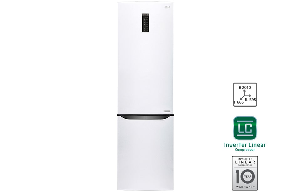LG Холодильник LG c Инверторным Линейным компрессором, подключением к Wi-Fi и управлением через смартфон с приложением SmartThinQ, GW-B499SQFZ
