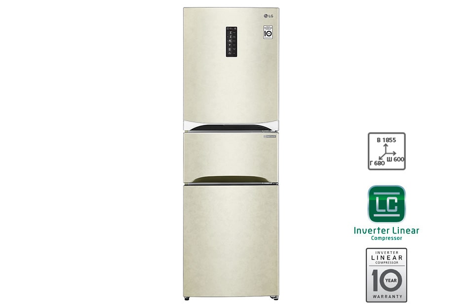 LG Холодильник LG c Инверторным Линейным компрессором, GC-B303SEHV