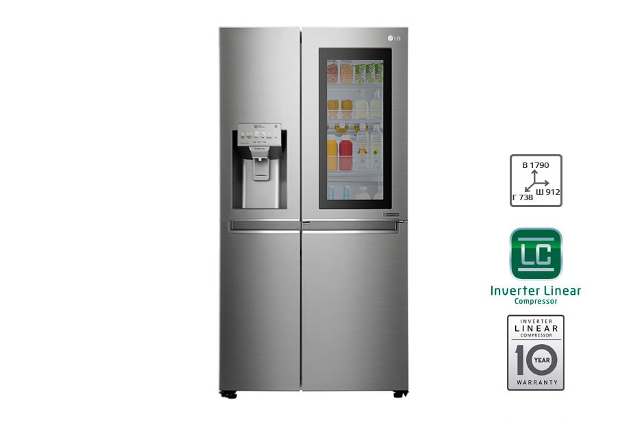 LG Холодильник LG c Инверторным Линейным компрессором, GC-X247CAAV
