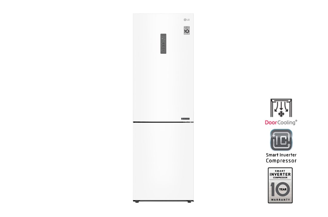 LG Холодильник LG GA-B459CQWL с технологией DoorCooling⁺ сенсорным дисплеем на 374 л | Белый | Total No Frost, GA-B459CQWL