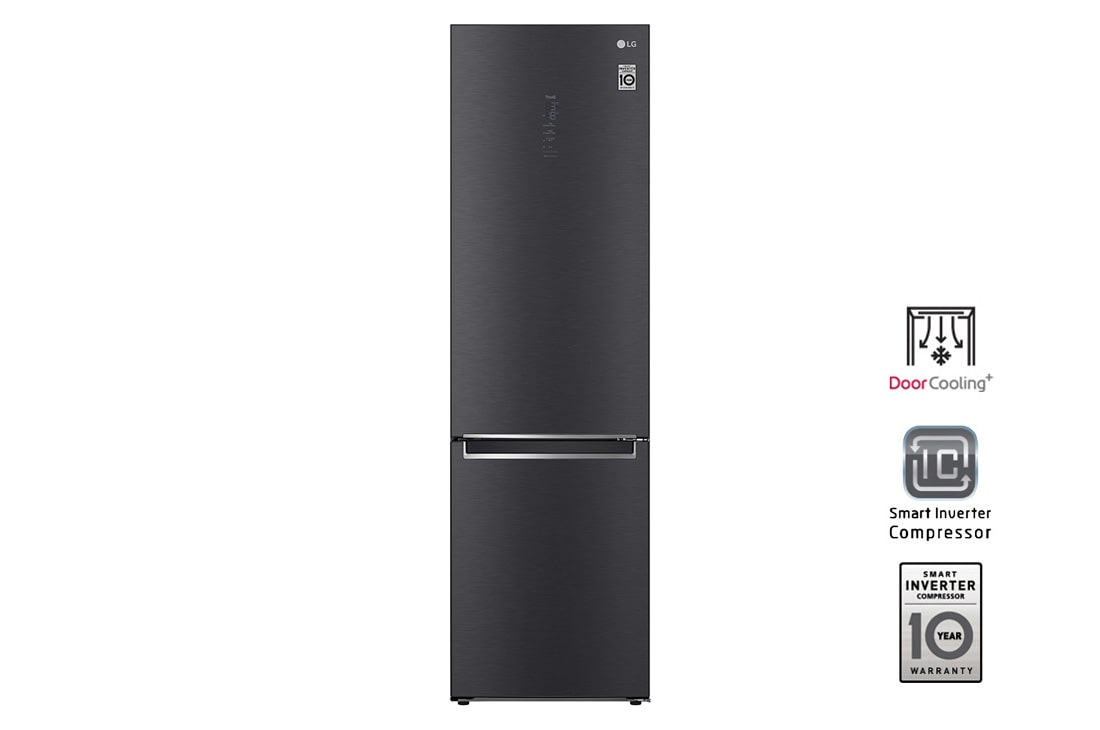 LG Холодильник LG GA-B509PBAM с технологией DoorCooling⁺ сенсорным дисплеем на 419 л | Матовый черный | Сенсорный дисплей, Зоны свежести, Складная полка, Винная полка, GA-B509PBAM