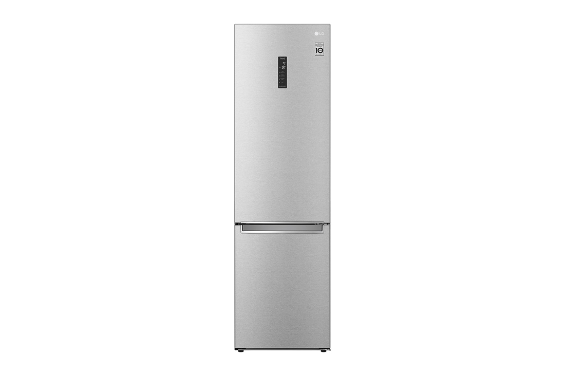 LG 419 л, Холодильник LG DoorCooling⁺ с нижней морозильной камерой, ThinQ, Складная полка, Front view, GC-B509SASM