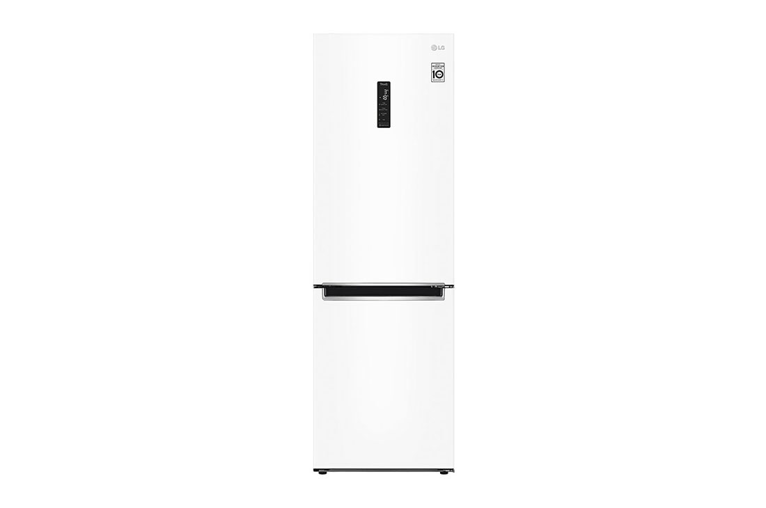 LG 384 л, Холодильник LG DoorCooling⁺ с нижней морозильной камерой, Fresh Balancer, Fresh Converter, Front view, GC-B459MQWM