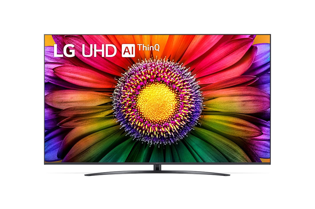LG 4K Smart UHD телевизор 75'' LG 75UR81009LK, A front view of the LG UHD TV, 75UR81009LK