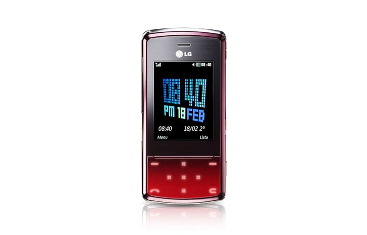 LG Mobiltelefon med skjutdesign, interaktivt pekljus, härdat glas och 3 Mp-kamera med autofokusering, KF510