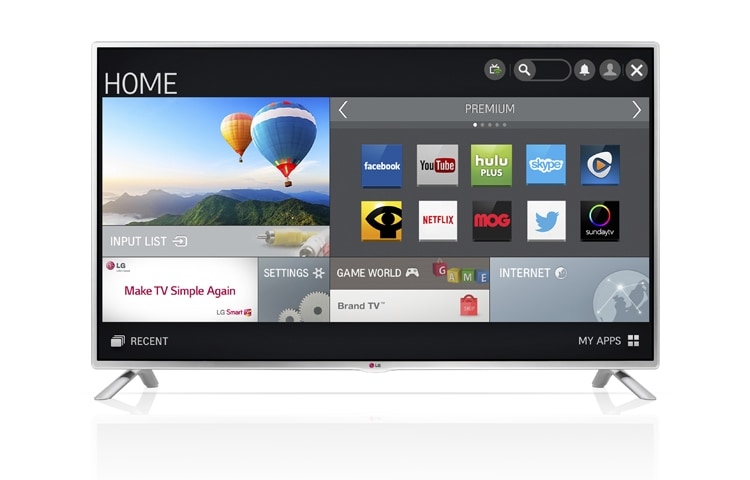 LG SMART LED TV. 0,9 GHz-processor och 1,25 GB RAM. Wi-Fi-Ready, DLNA och Magic Remote Ready., 39LB570V