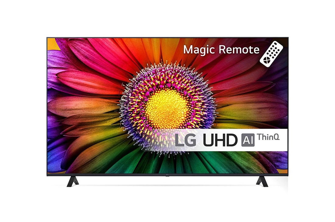 LG 70'' UHD UR80 - 4K TV (2023), LG UHD TV sedd framifrån, 70UR80006LJ