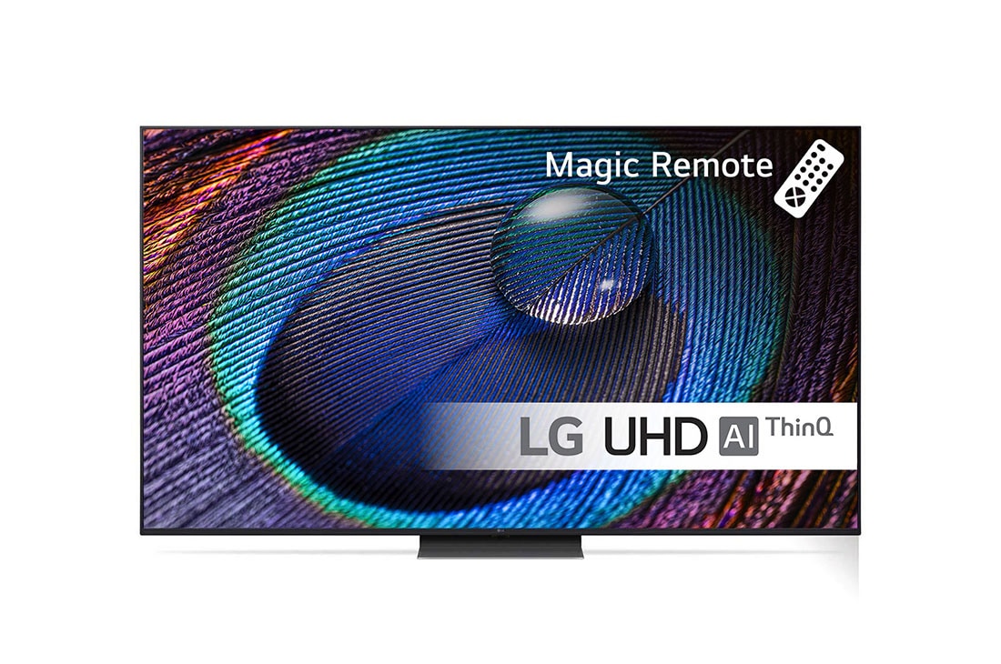 LG 65'' UHD UR91 - 4K TV (2023), LG UHD TV sedd framifrån, 65UR91006LA