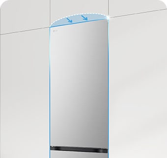Chladnička s plochými dvierkami integrovaná do kuchynskej linky s úžasným vzhľadom bez tesnenia.