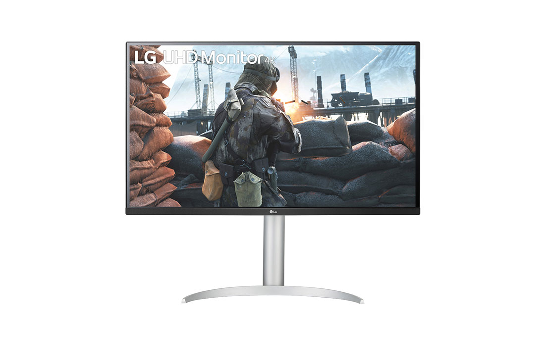 LG 31,5-palcový monitor s rozlíšením UHD 4K (3840 x 2160) a rozhraním USB-C™, pohľad spredu, 32UP550N-W