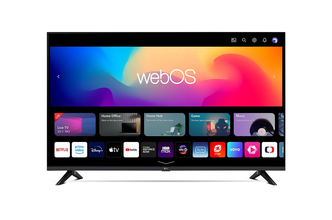 LG 43-palcový televízor Smart TV LG UHD UR73 s rozlíšením 4K, 2023, Pohľad spredu na televízor LG UHD TV, 43UR73003LA