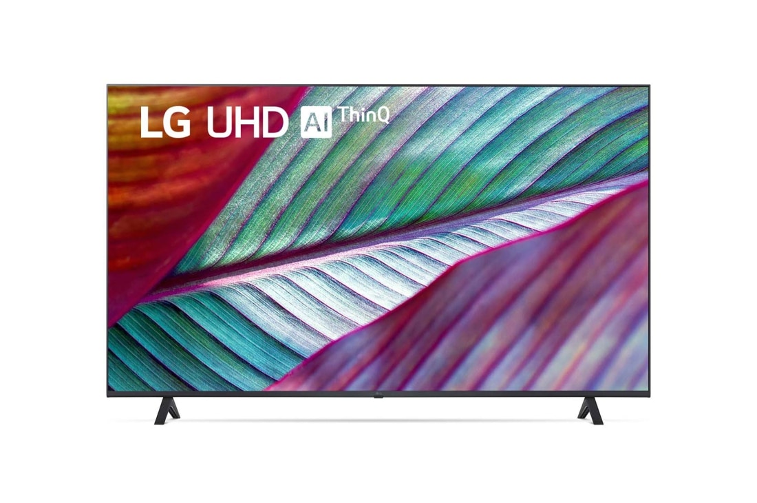 LG 55-palcový televízor Smart TV LG UHD UR78 s rozlíšením 4K, 2023, Pohľad spredu na televízor LG UHD TV, 55UR74003LB
