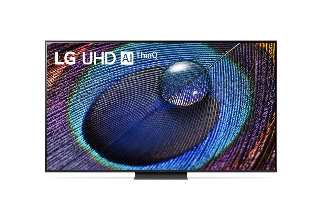 LG 75-palcový televízor Smart TV LG UHD UR91 s rozlíšením 4K, 2023, Pohľad spredu na televízor LG UHD TV, 75UR91003LA