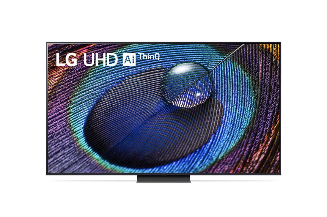 LG 65-palcový televízor Smart TV LG UHD UR91 s rozlíšením 4K, 2023, Pohľad spredu na televízor LG UHD TV, 65UR91003LA