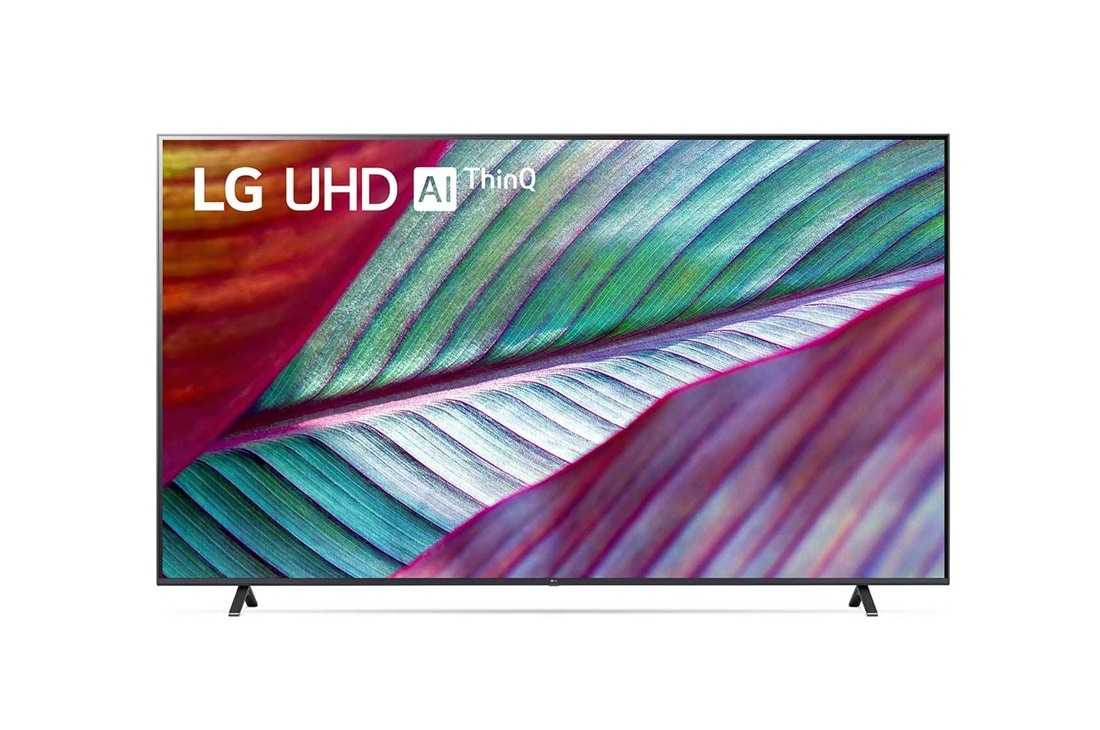 LG 86-palcový televízor Smart TV LG UHD UR78 s rozlíšením 4K, 2023, Pohľad spredu na televízor LG UHD TV, 86UR78003LB