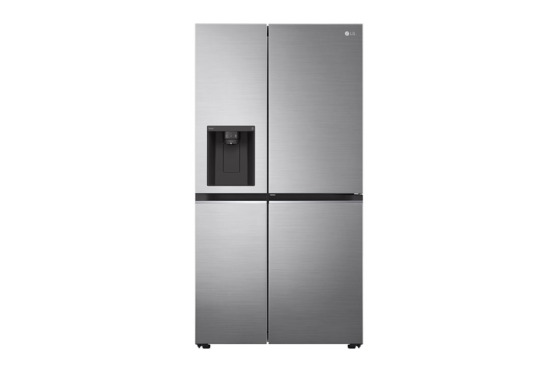 LG Réfrigérateur deux portes de 635 litres avec compresseur à onduleur Linear Inverter, Door Cooling+™ et LED tactile, ThinQ™ avec Wi-Fi - Platine argent, GC-J257SL2S, GC-J257SL2S