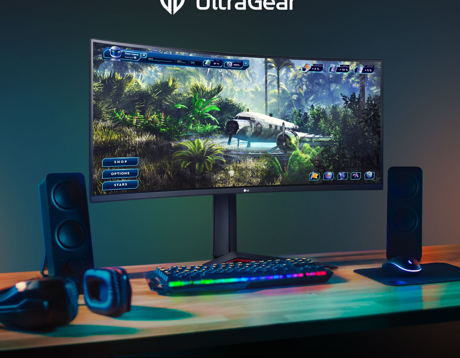 LG UltraGear™ 曲面顯示螢幕