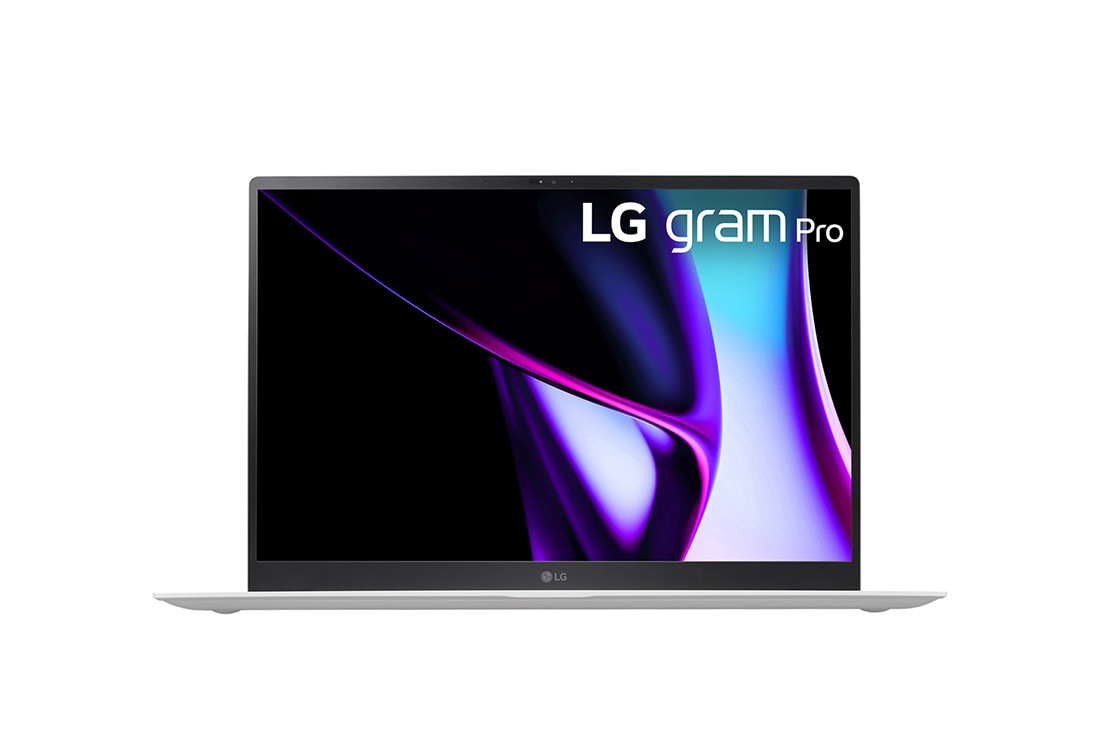 LG gram Pro 16'' Windows 11 Home 極致輕薄 AI 筆電 - 冰雪白 (Intel<sup>®</sup> Core™ Ultra 5 Evo), 帶鍵盤的正視圖, 16Z90SP-G