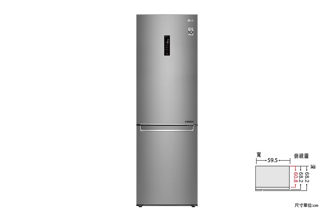 LG 直驅變頻雙門冰箱 晶鑽格紋銀 / 343L<br>(冷藏234/冷凍109), GW-BF389SA