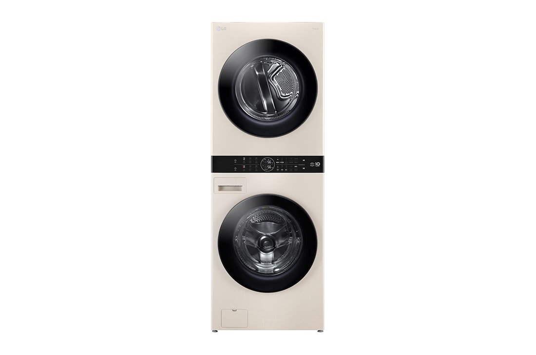 LG WashTower™ AI智控洗乾衣機 (雪霧白)｜洗衣19公斤+乾衣16公斤, 前空間櫃, WD-S1916BE