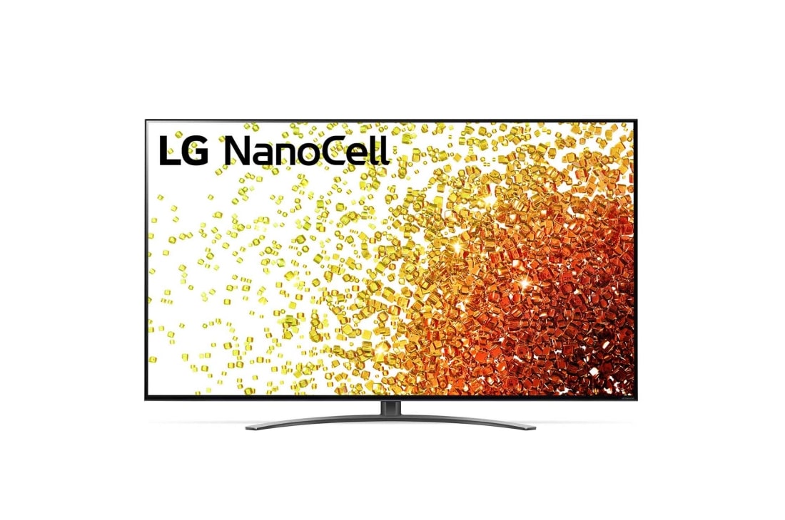 LG Телевізор LG NanoCell 91 | 86 дюймів | 4K | 2021, Вид спереду телевізора LG з технологією NanoCell, 86NANO916PA